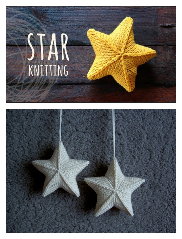 3D Star Ornament Free Knitting Pattern and Video Tutorial