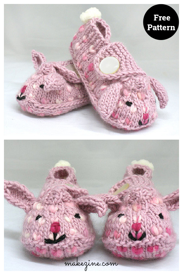 Bunny Hop Thrummed Bunny Slippers Free Knitting Pattern