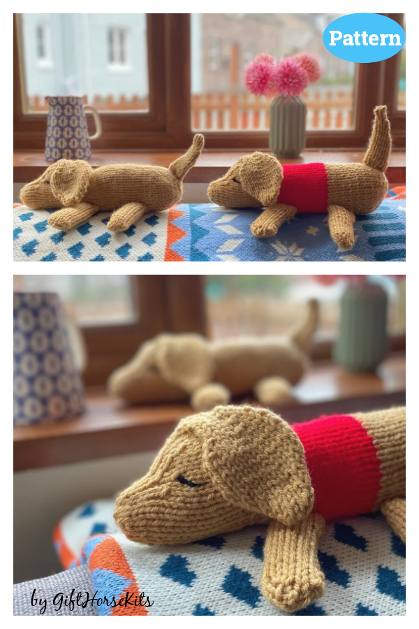 Sausage Dog Toy Knitting Pattern