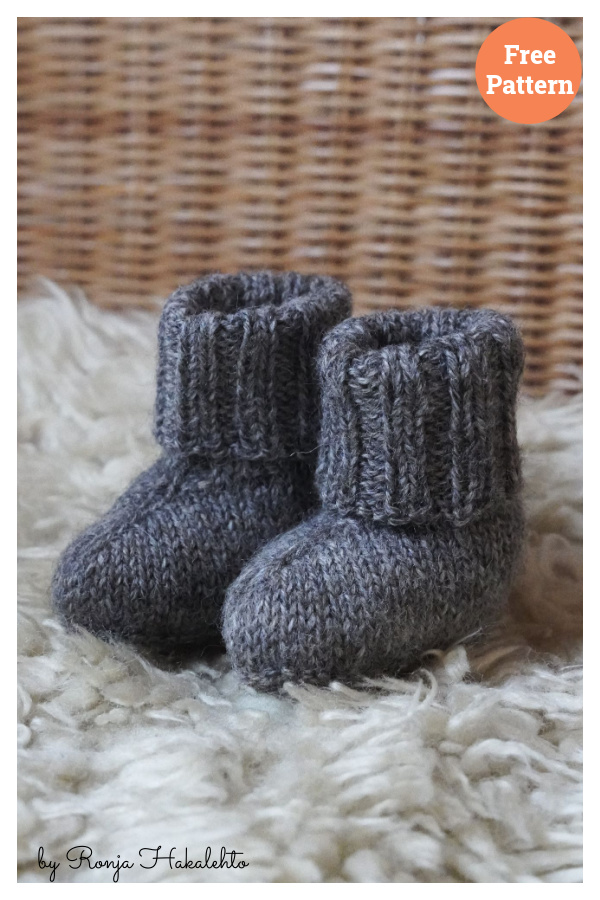 Tassutellen Baby Booties Free Knitting Pattern