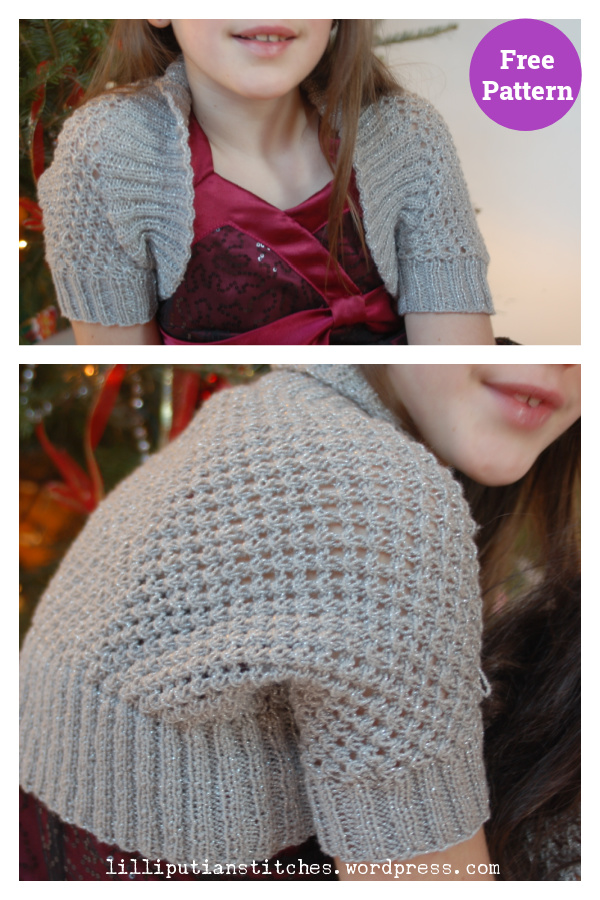 Holiday Shrug Free Knitting Pattern