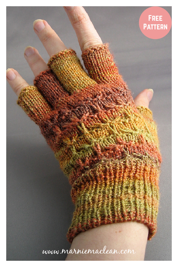 Lake Park Fingerless Gloves Free Knitting Pattern 