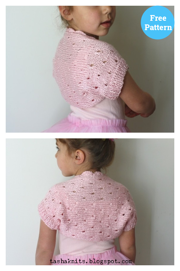 Little Ballerina Lace Shrug Free Knitting Pattern