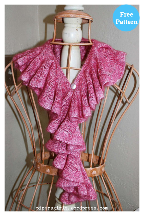Romantic Ruffle Scarf Free Knitting Pattern