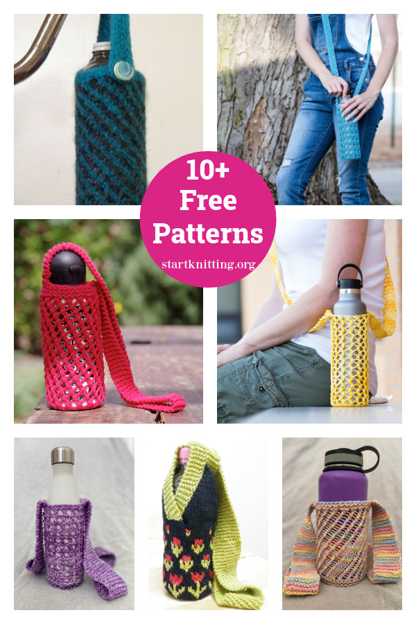 10+ Water Bottle Carrier Free Knitting Patterns 