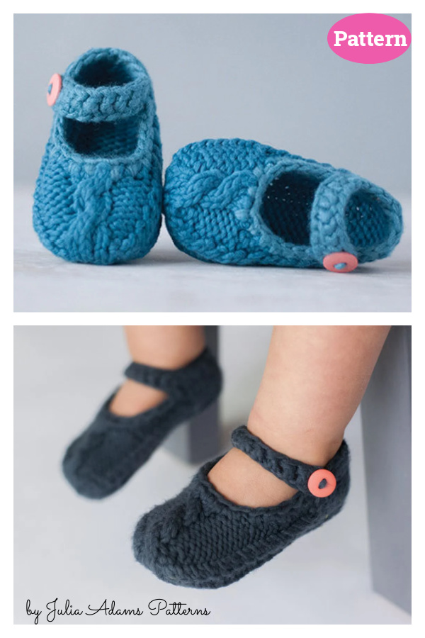 Mary Jane Shoe Knitting Pattern