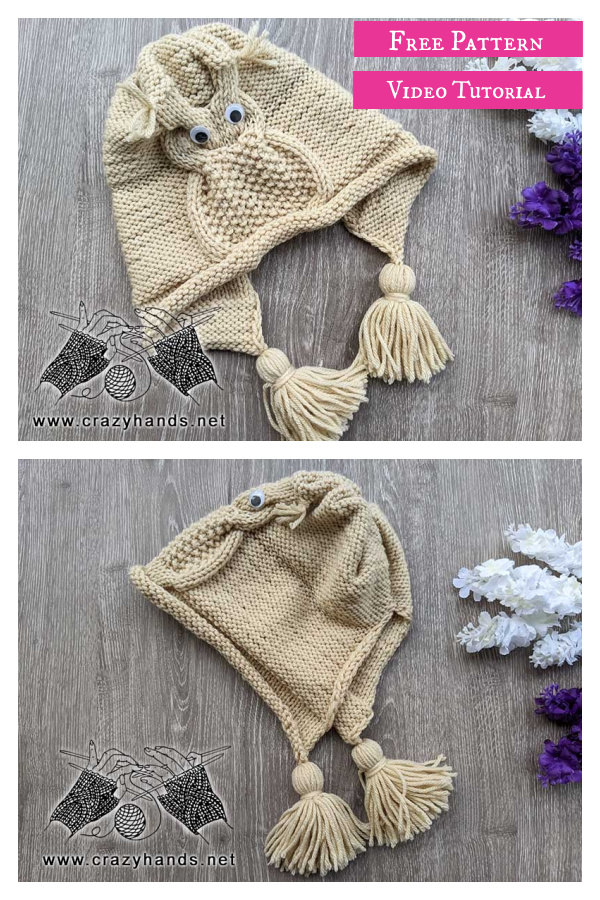 Owl Hat Free Knitting Pattern and Video Tutorial