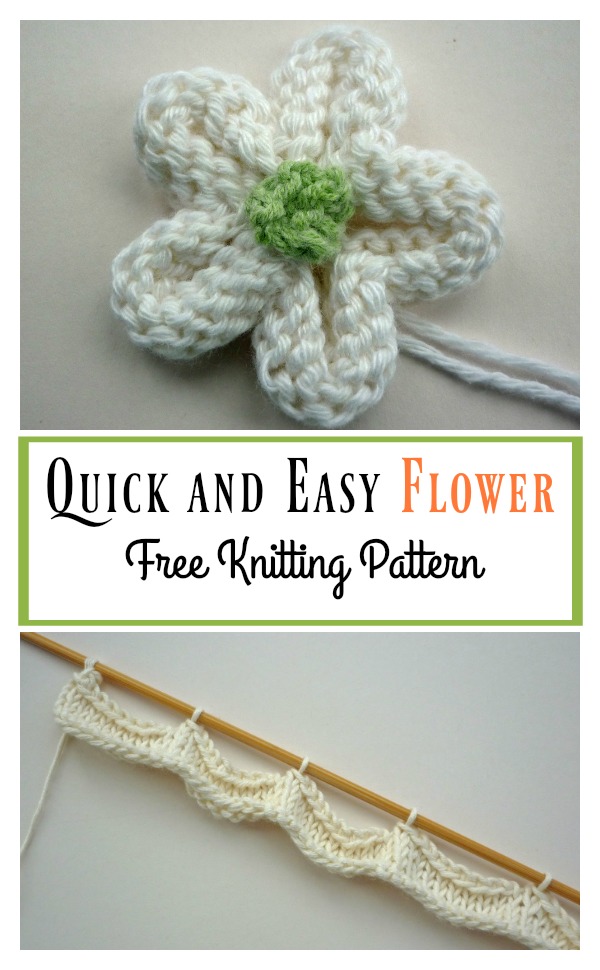 Quick and Easy Flower Free Knitting Pattern