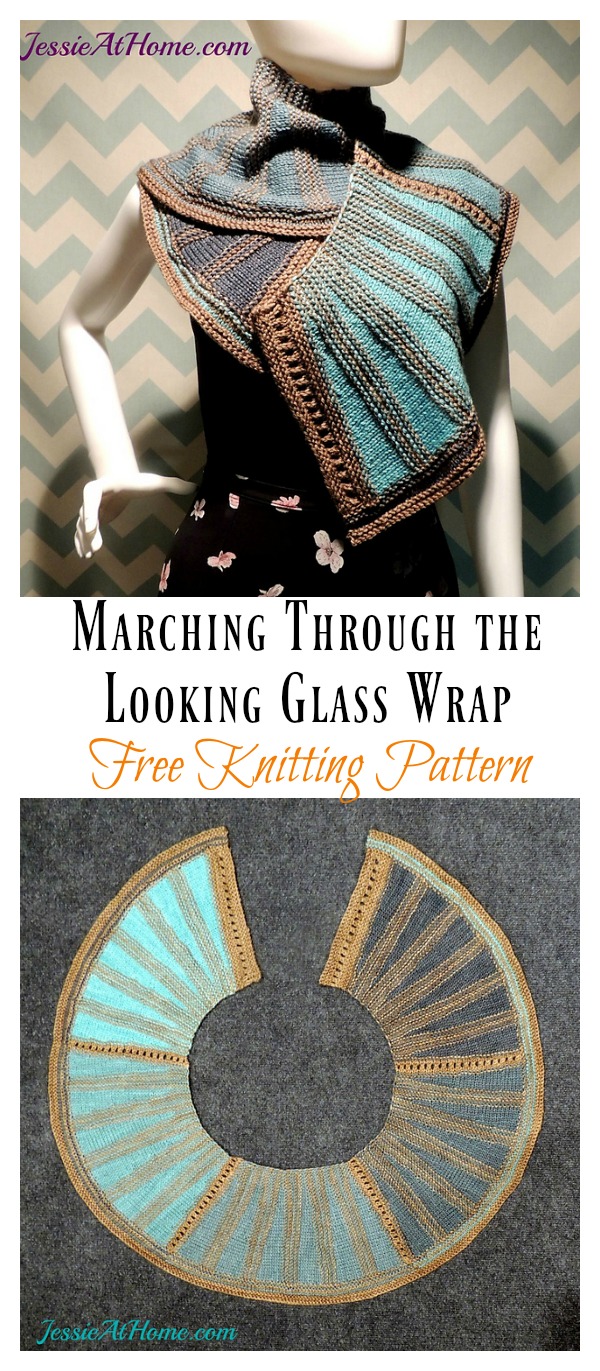 Marching Through the Looking Glass Wrap Free Knitting Pattern