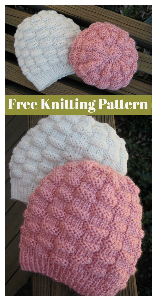 Basketweave Hat Beanie Free Knitting Pattern 