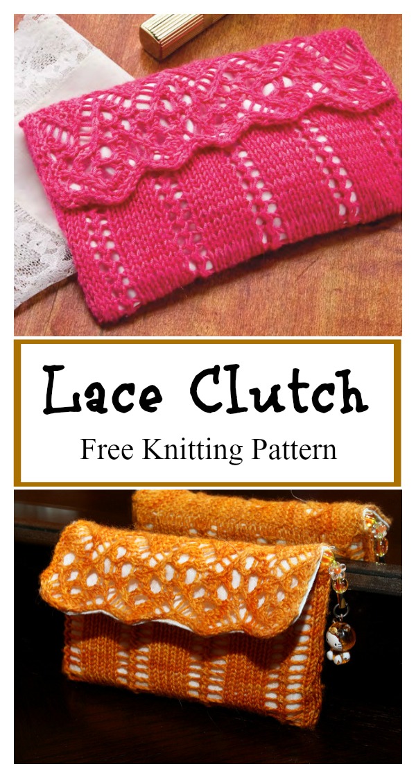 Lovely Lace Clutch Free Knitting Pattern