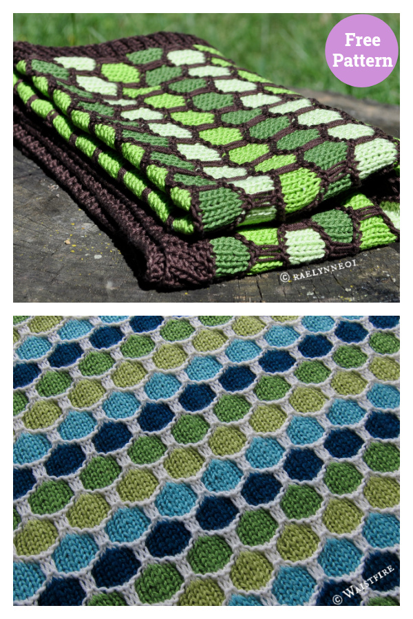 Honeycomb Stroller Blanket Free Knitting Pattern 