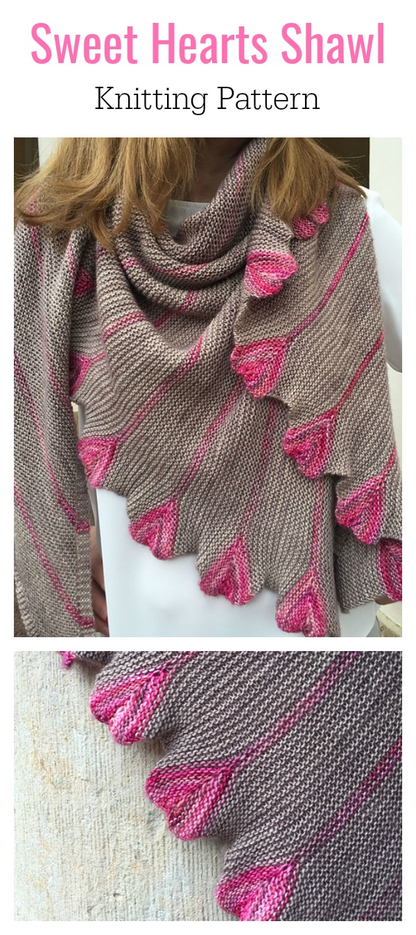 Sweet Hearts Shawl Knitting Pattern