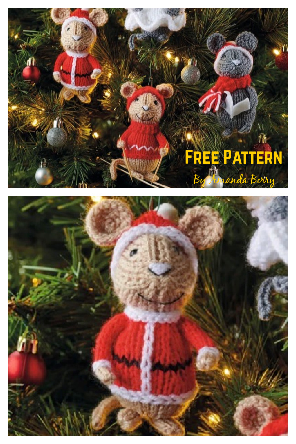 Christmas Mice Characters Free Knitting Pattern