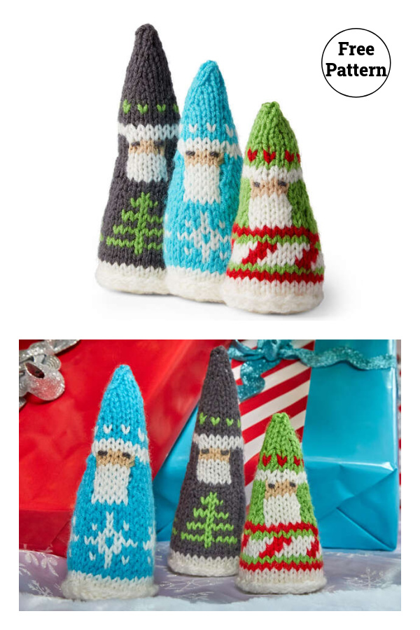 Fair Isle Santas Free Knitting Pattern