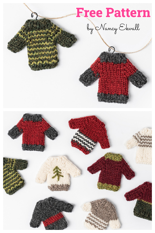 Holiday Cheer Mini Sweater Free Knitting Pattern