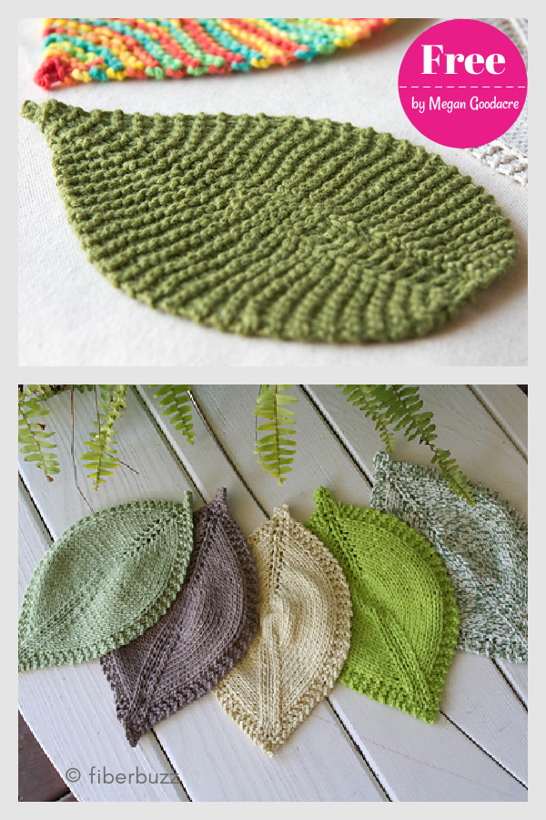 Leafy Washcloth Free Knitting Pattern 