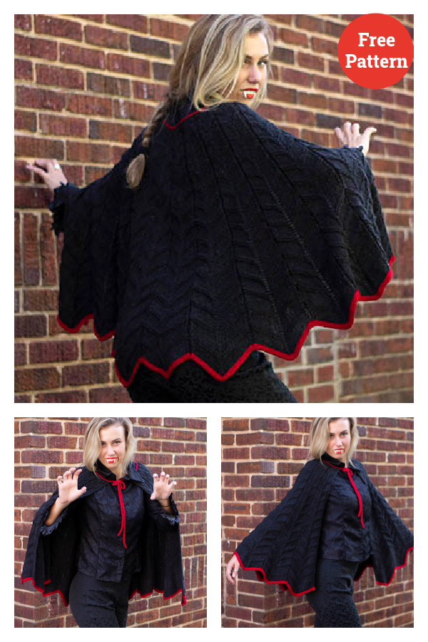 Bat Cape Free Knitting Pattern 