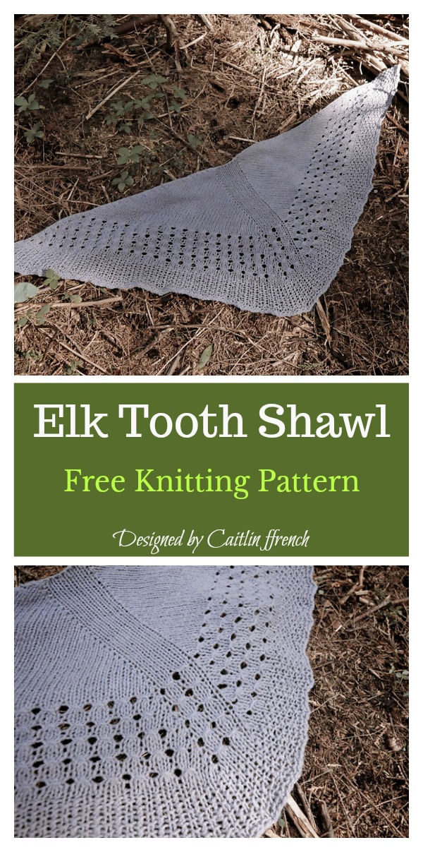 Elk Tooth Shawl Free Knitting Pattern