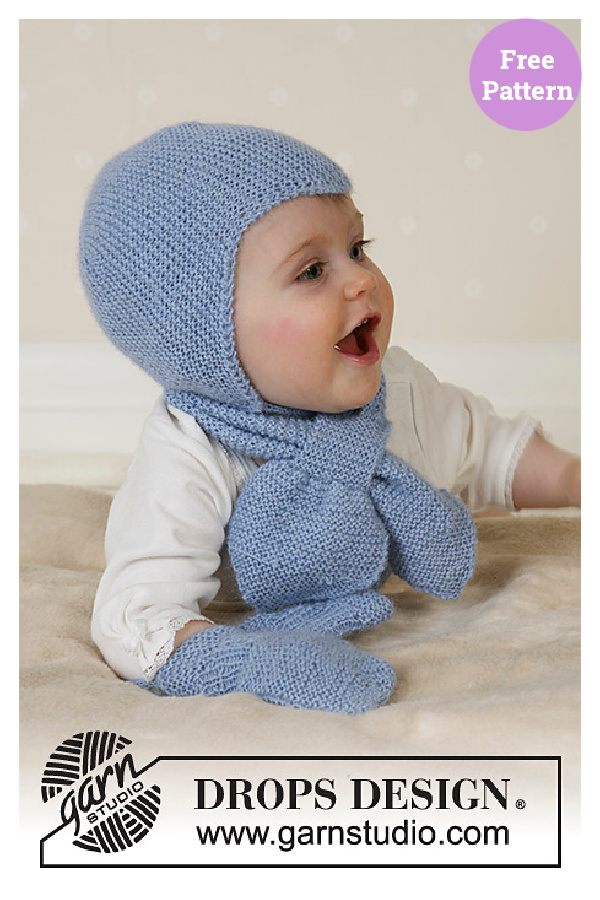 Aviator Earflap Hat Set Free Knitting Pattern 
