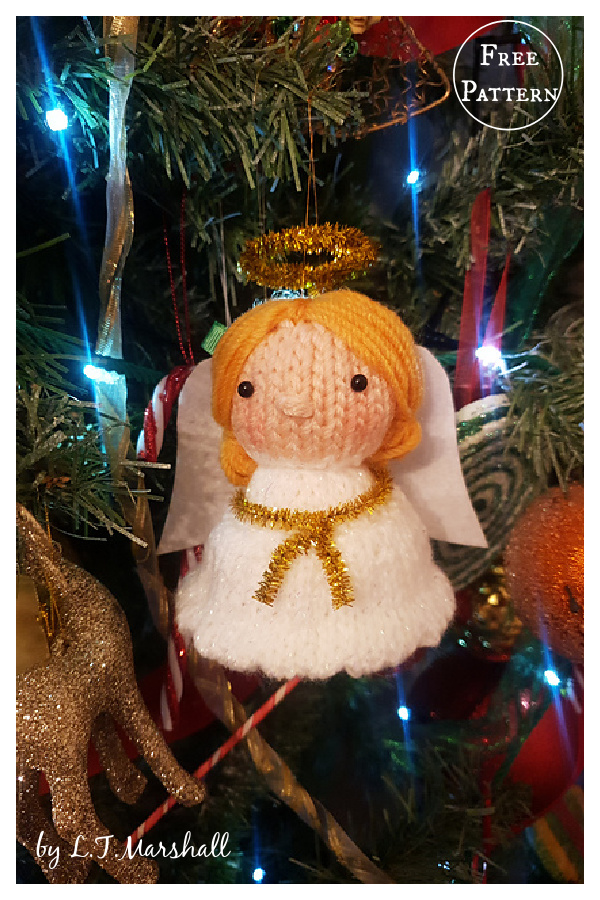 Christmas Angel Ornament Free Knitting Pattern 