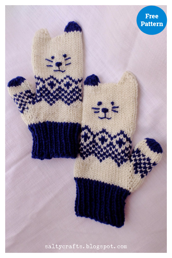 Norwegian Kitten Mittens Free Knitting Pattern