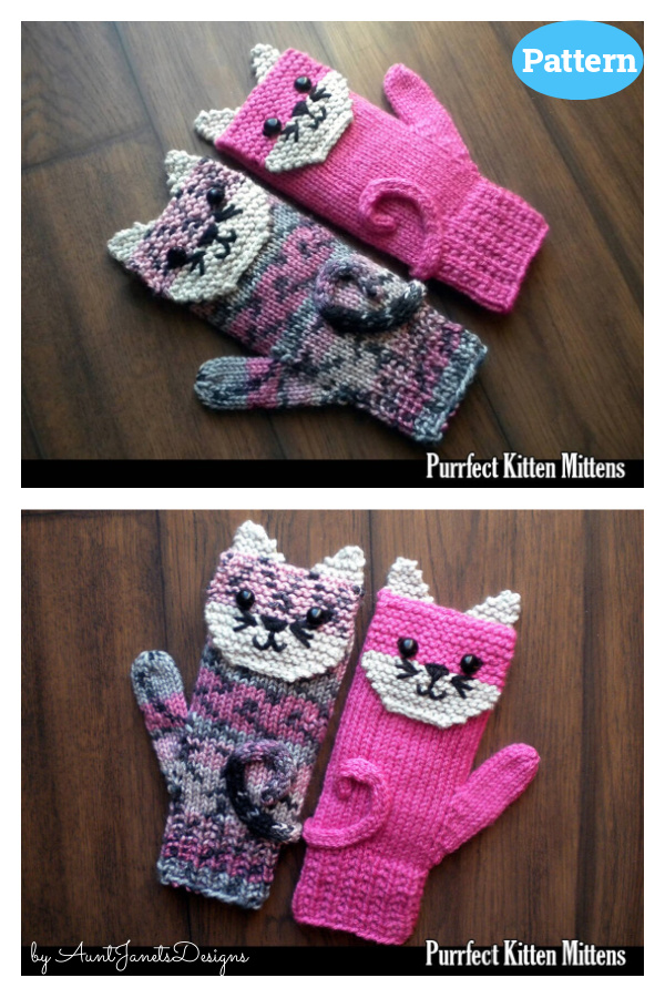 Purrfect Kitten Mittens Knitting Pattern