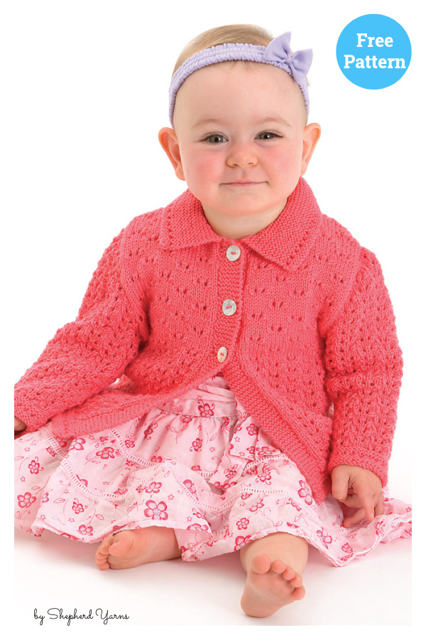 Baby Eyelet Lace Jacket Free Knitting Pattern