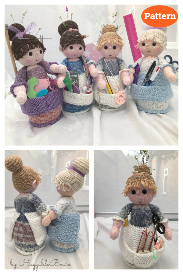 Miss Tilly Tidy Doll Pincushion Knitting Pattern