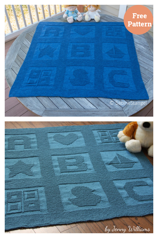 ABC Baby Blanket Free Knitting Pattern