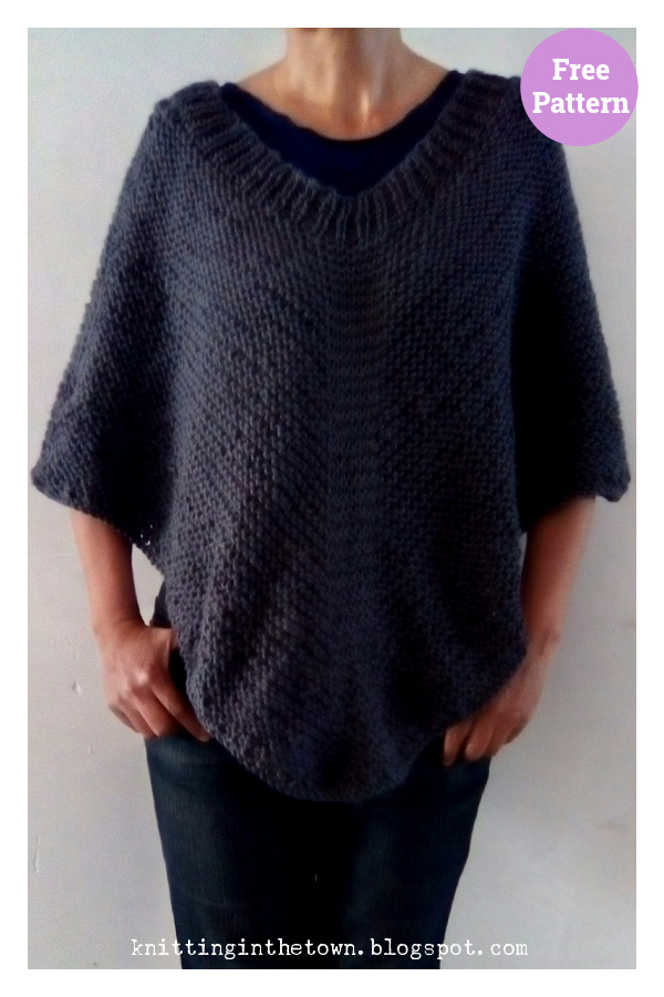 Moonlight Poncho Free Knitting Pattern