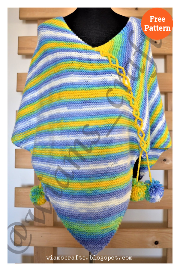 Sunny Colors Poncho Free Knitting Pattern