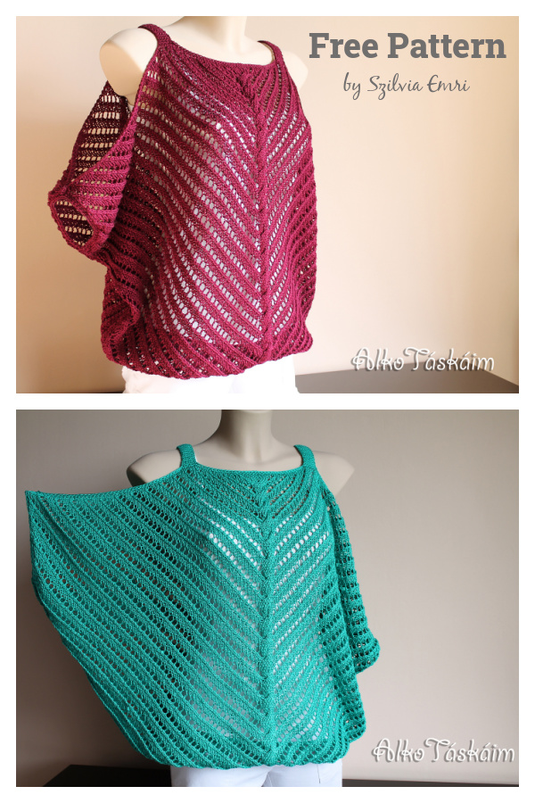 Flirt Top Lace Cold Shoulder Pullover Free Knitting Pattern