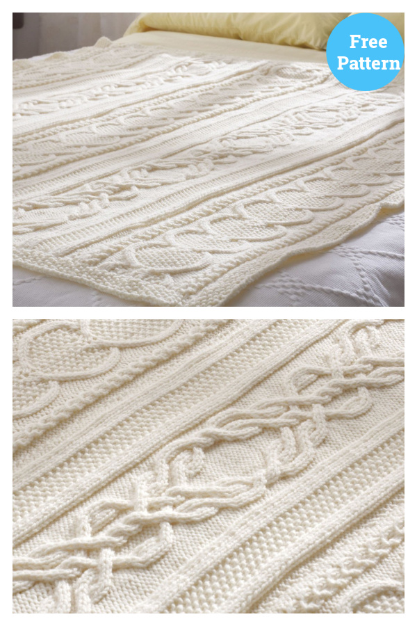 Gift Of Love Cable Afghan Blanket Free Knitting Pattern 