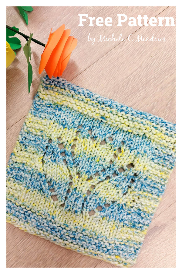 Hello Spring Dishcloth Free Knitting Pattern