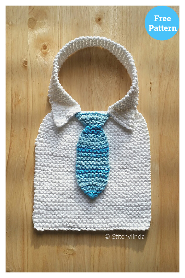 Manly Baby Bib Free Knitting Pattern 
