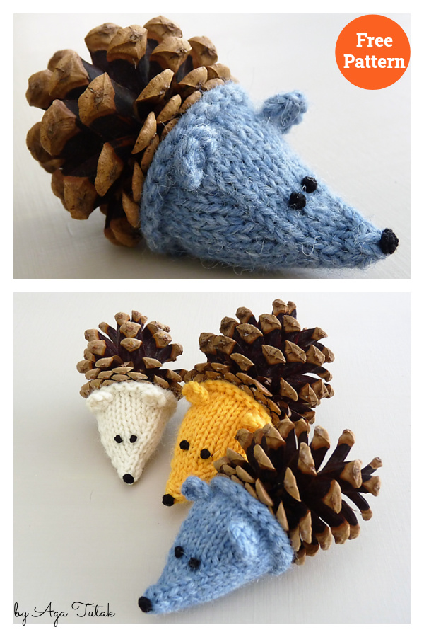 Pine Cone Hedgehog Free Knitting Pattern 