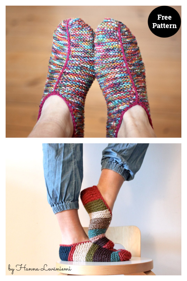 Simple Garter Stitch Slippers Free Knitting Pattern