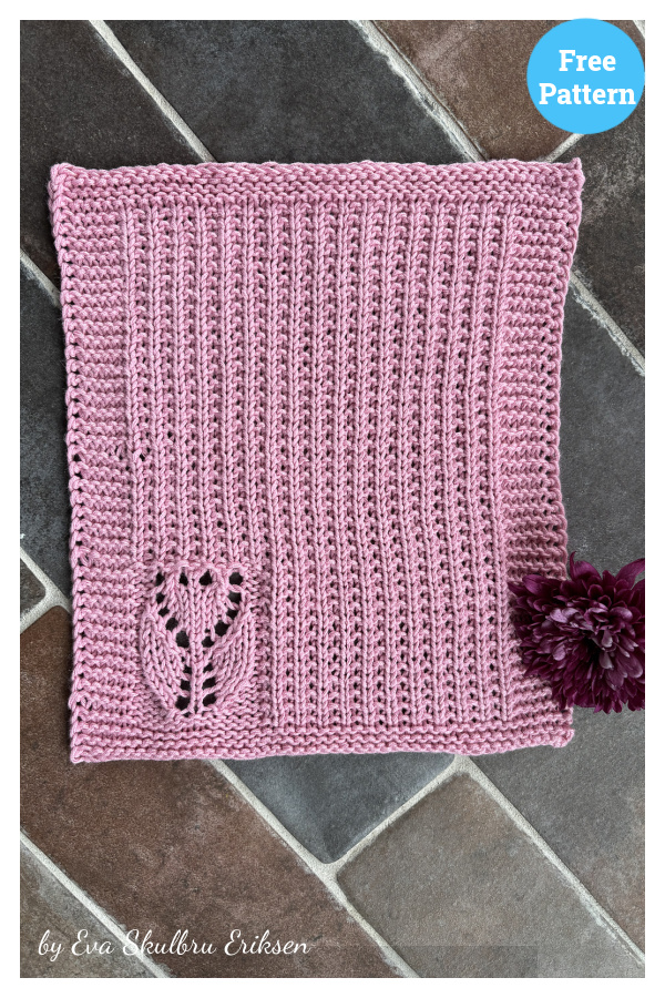 Singel Tulip Klut Dishcloth Free Knitting Pattern
