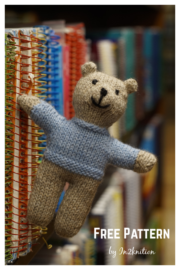 Teddy with Sweater Free Knitting Pattern