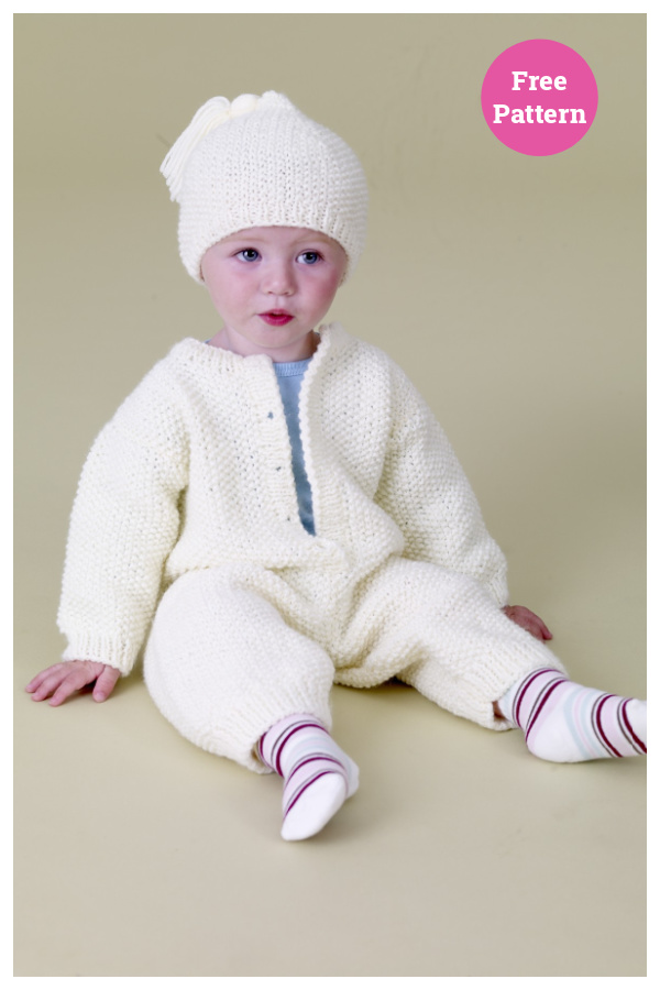 Baby Love Romper and Hat Free Knitting Pattern