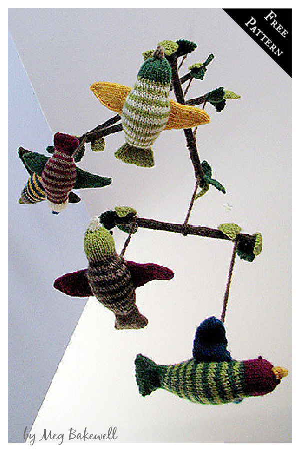Birds Baby Mobile Free Knitting Pattern