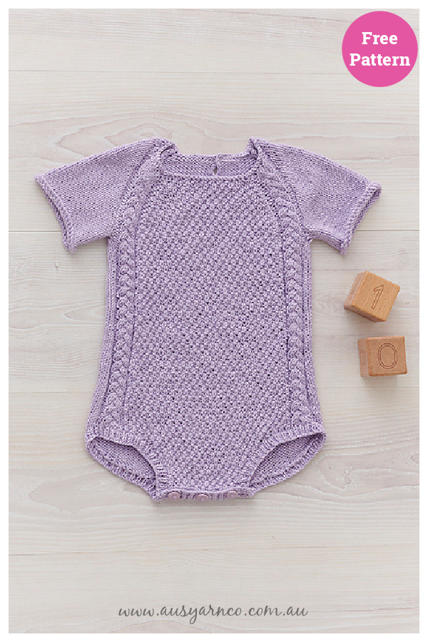 Cable Romper Free Knitting Pattern