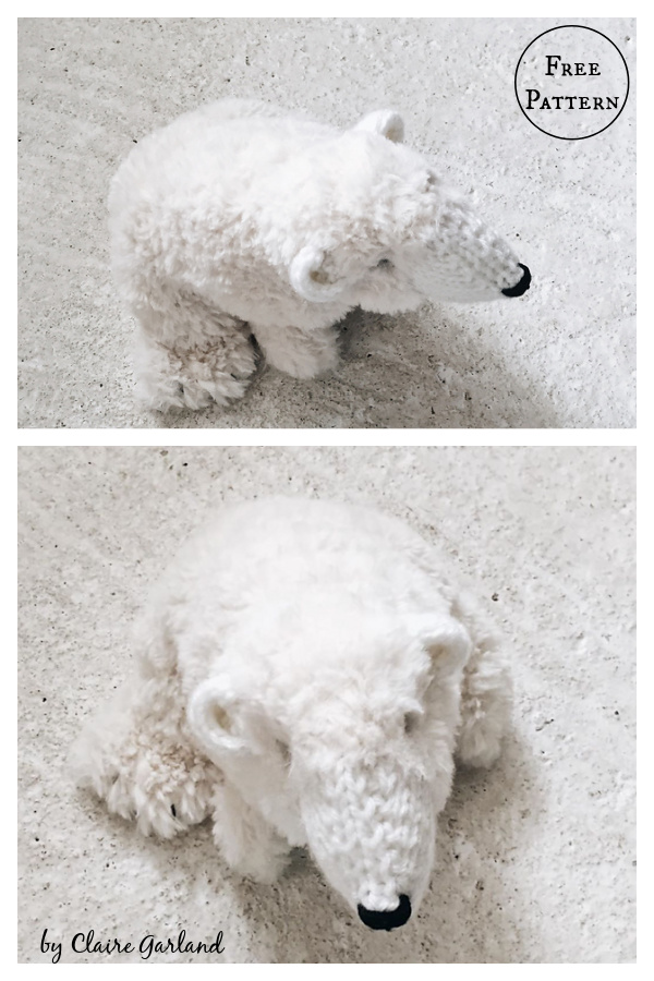 Amigurumi Polar Bear Toy Free Knitting Pattern 