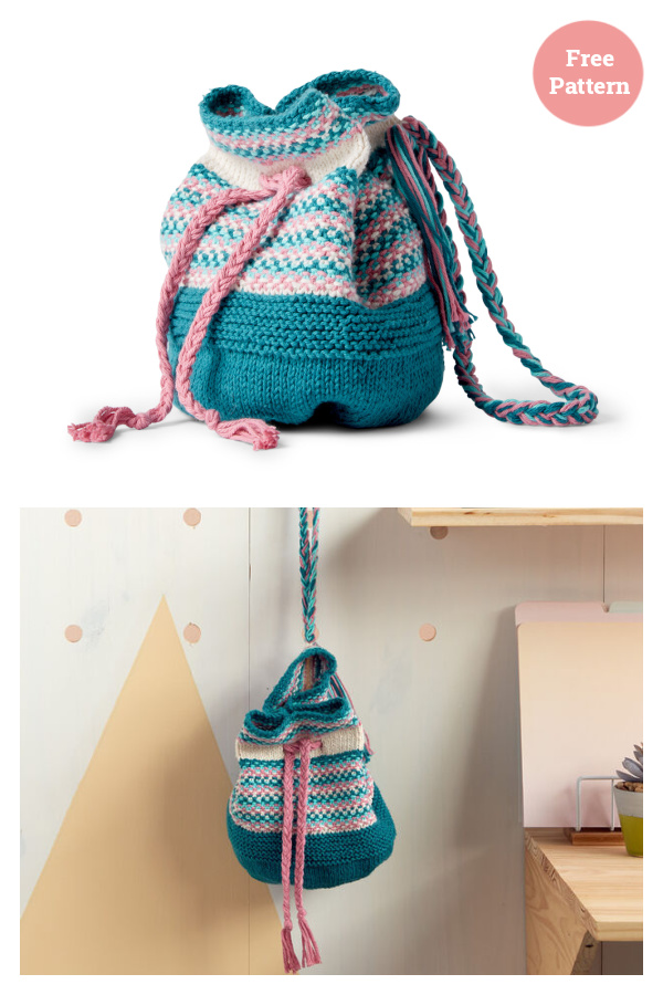 Linen Stitch Bucket Bag Free Knitting Pattern