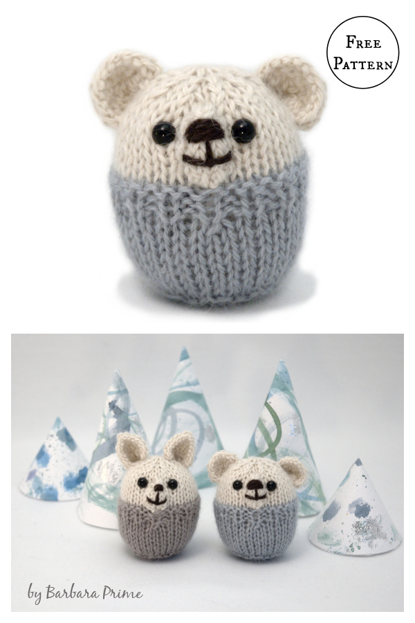 Mini Pookies Polar Bear Free Knitting Pattern