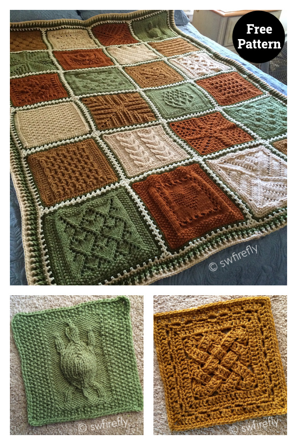 Sampler Afghan Blanket Free Knitting Pattern 