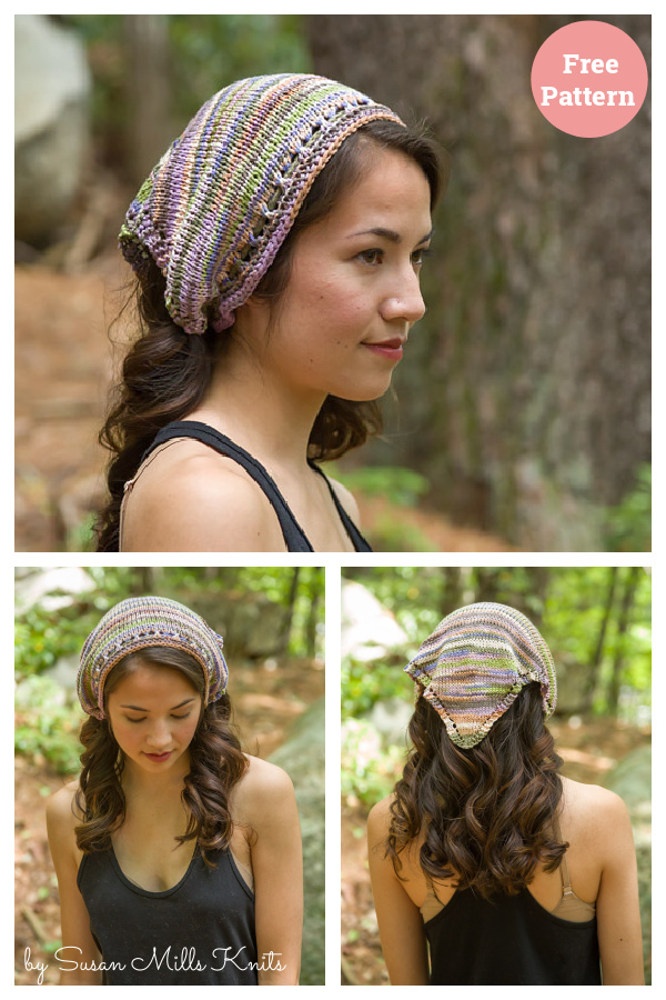 Santorini Kerchief Headband Free Knitting Pattern 