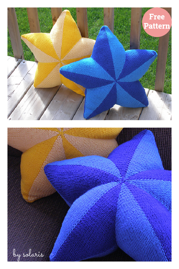 Star Shaped Pillow Free Knitting Pattern