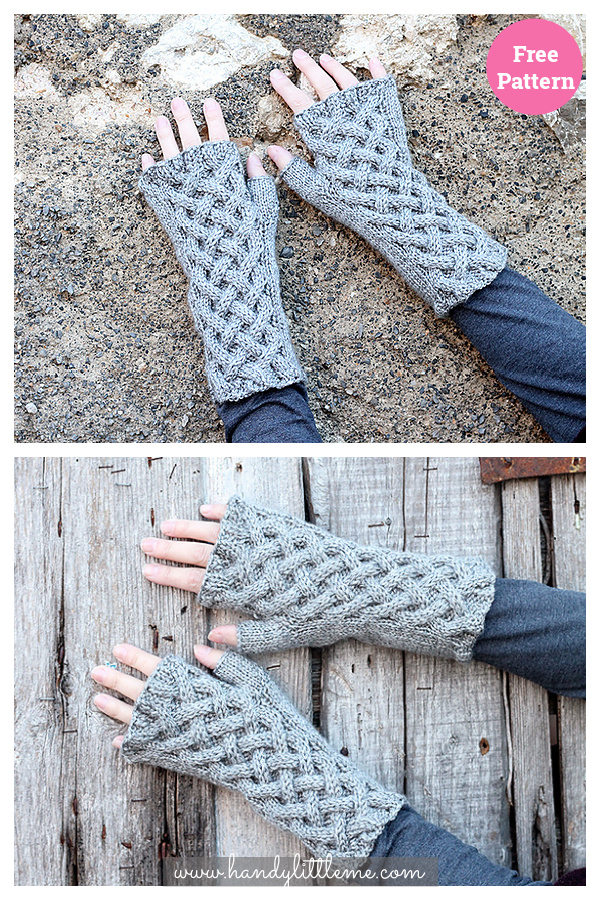 Celtic Cable Fingerless Gloves Free Knitting Pattern 